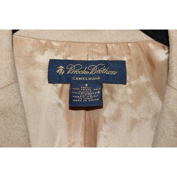 Brooks Brothers Camel Hair Boyfriend Blazer Jacket Italian Tan Women's 8 H14486 - Picture 4 of 12